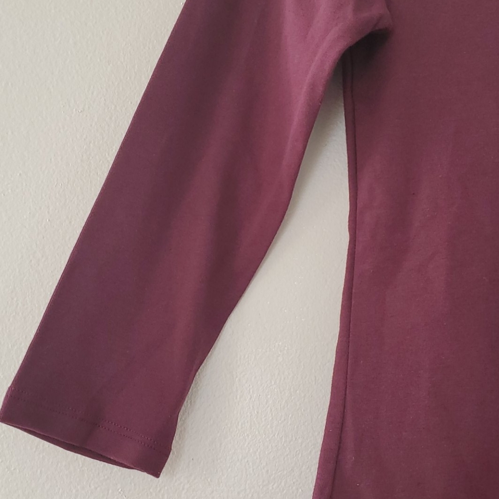 Frenchi 3/4 length sleeve top Wine - Picture 4 of 5
